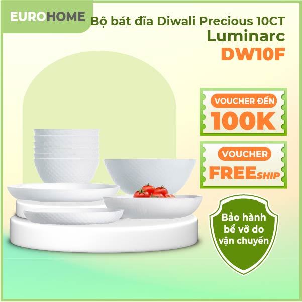 Bộ Bát Đĩa 10 Chi Tiết Luminarc Diwali Precious, Thủy Tinh Cường Lực - DW10F