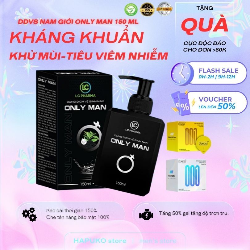 Dung dịch vệ sinh phái mạnh ONLY MAN thơm mát tiêu viêm giảm nấm ngứa 150ml