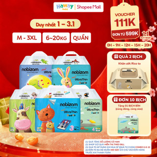  Tã Quần NABIZAM Ultra Thin M32 L30 XL26 2XL22 3XL20 Cho Bé 6-25kg Nội Địa Hàn Mềm Mại Mỏng Nhẹ HAWAY 
