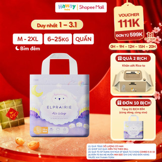  Tã Bỉm Quần ELPRAIRIE Air Wing Size M32 L28 XL25 XXL22 Hàn Quốc Siêu Mỏng Thấm Hút Chống Tràn Cho Bé Từ 6-25Kg HAWAY 