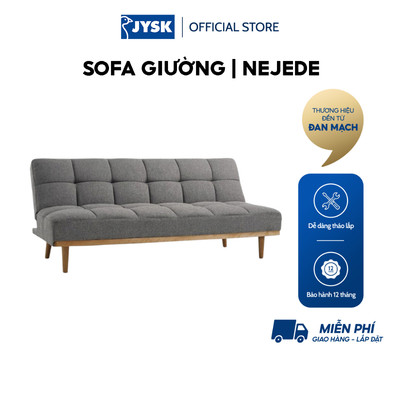Sofa giường | JYSK NEJEDE | vải polyester | xám nhạt | R191xS86/108xC87cm