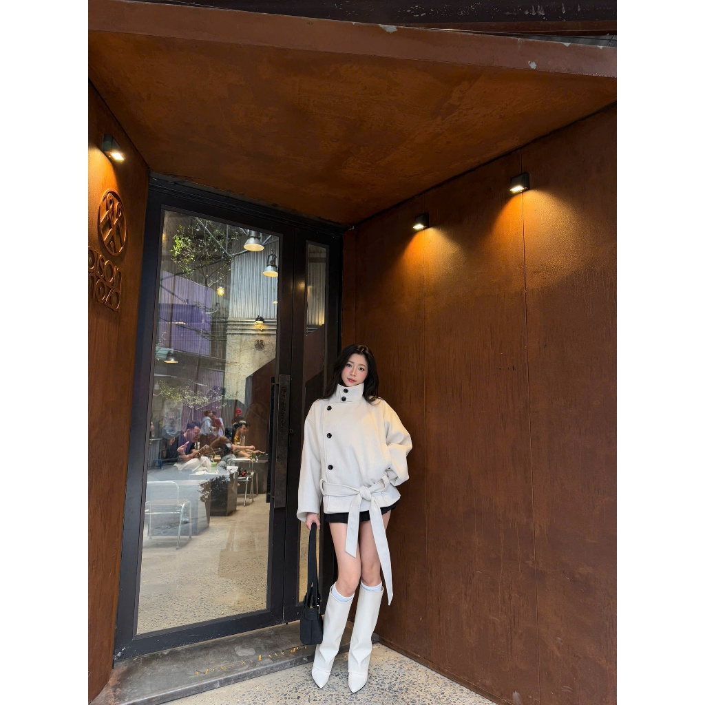 Áo Khoác Dạ Dáng Lỡ Cổ Đứng Kèm Đai Thắt Eo 168Fashion Aokhoacda601_P9 | BigBuy360 - bigbuy360.vn