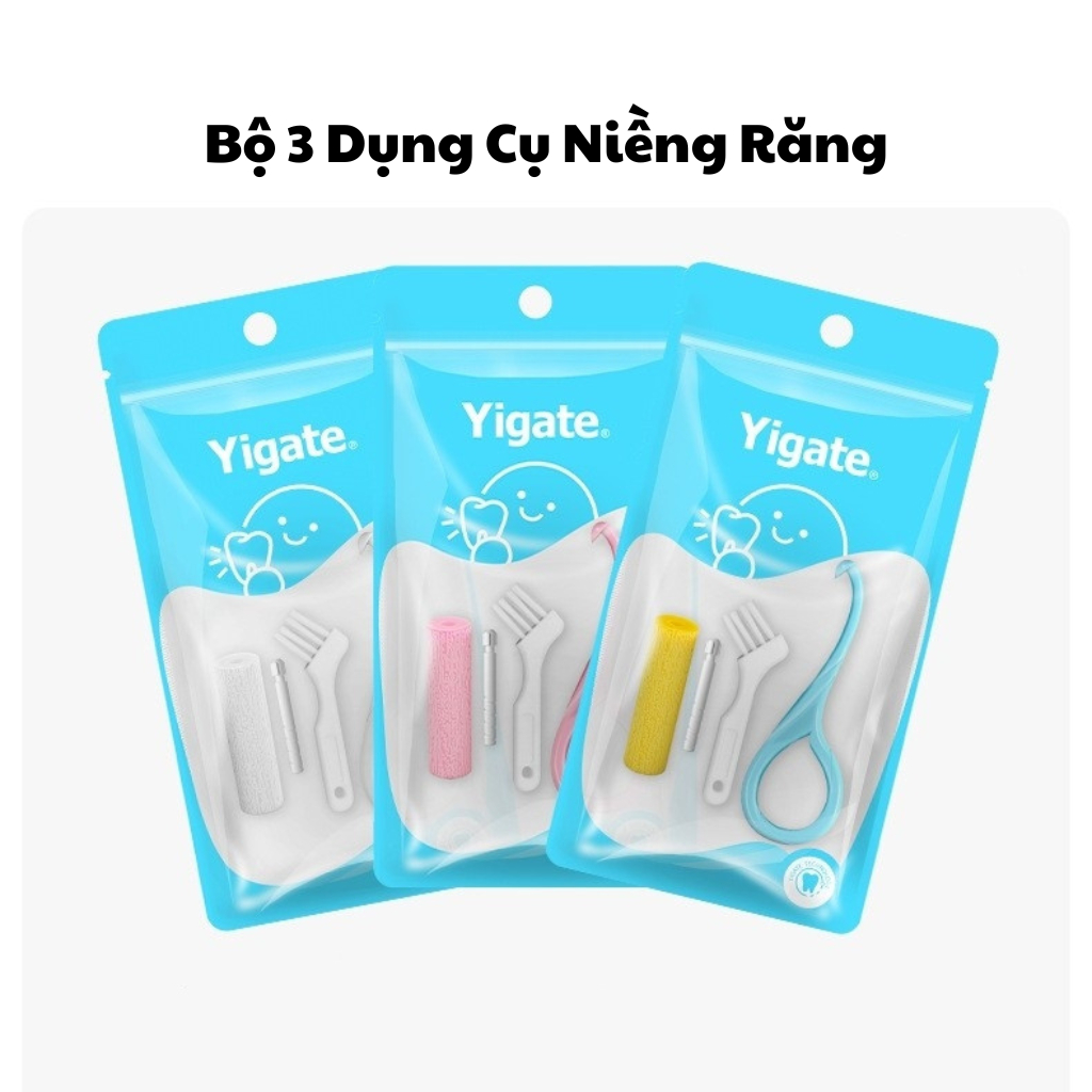 Bộ 3 Dụng Cụ Niềng Răng - Cây Móc, Cục Cắn Chewies Aligner, Bàn Chải Vệ Sinh Khay Niềng, Hàm Duy Trì