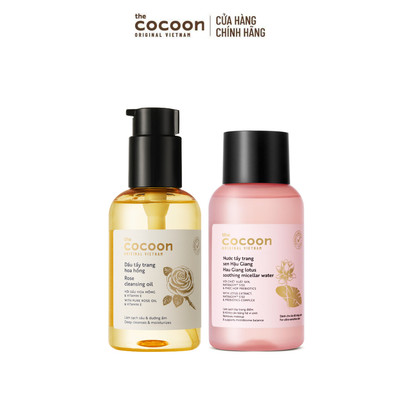 [MUA 2 GIẢM 40%] Combo 1 Dầu tẩy trang Hoa Hồng 140ml + 1 Tẩy trang sen Hậu Giang Cocoon 140ml