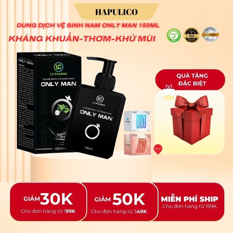 Dung dịch vệ sinh dành cho nam ONLY MAN ddvs thơm mát tiêu viêm giảm nấm ngứa 150ml