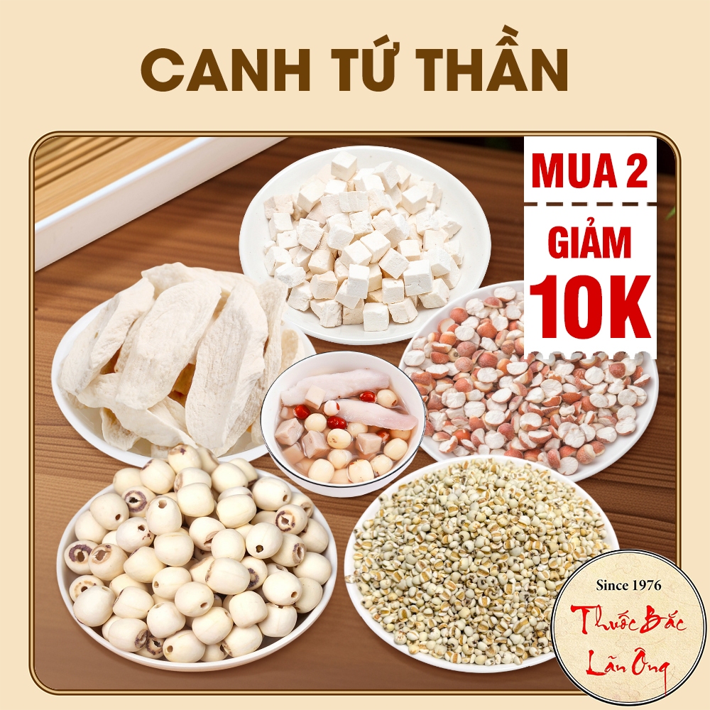 Canh dưỡng sinh tứ thần, set canh dưỡng sinh mix sẵn gồm hạt sen, khiếm thực, hoài sơn, bạch linh,...