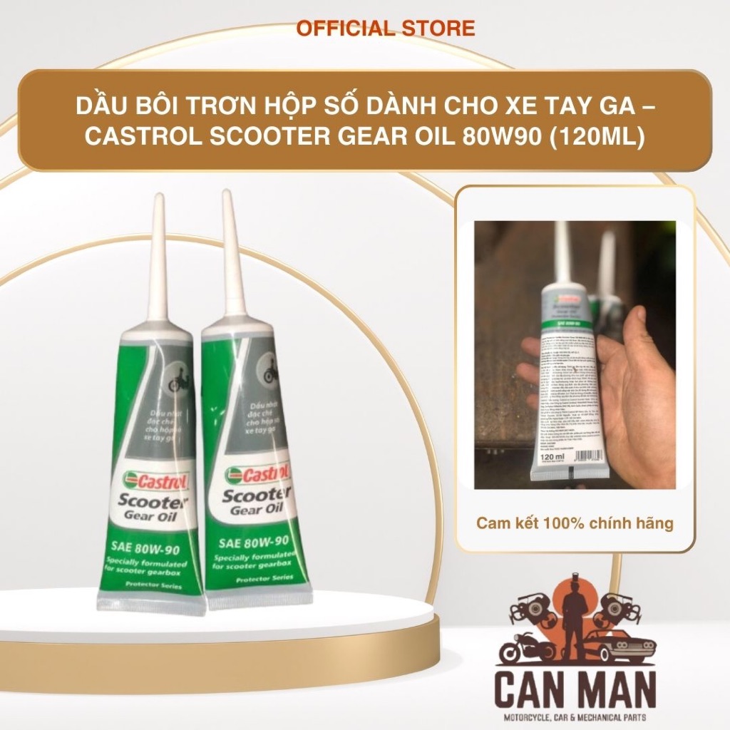 Dầu bôi trơn hộp số dành cho xe tay ga – Castrol Scooter Gear Oil 80W90 (120ml)