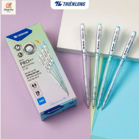 Bút bi Thiên Long Pro 027 TL- 105 Bút bi 3 màu mực, thân bút pastel thời trang