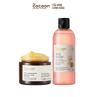 [MUA 2 GIẢM 40%] Combo 1 Mặt nạ nghệ Hưng Yên 100ml + 1 Nước Sen Hậu Giang Cocoon 310ml