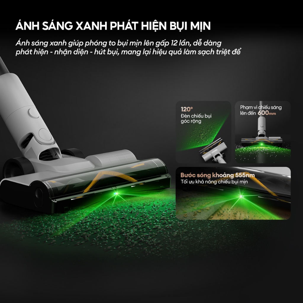Máy hút bụi không dây Deerma T10W với lực hút mạnh 20.000pa kèm ánh sáng xanh thông minh - Bảo hành 12 tháng | BigBuy360 - bigbuy360.vn