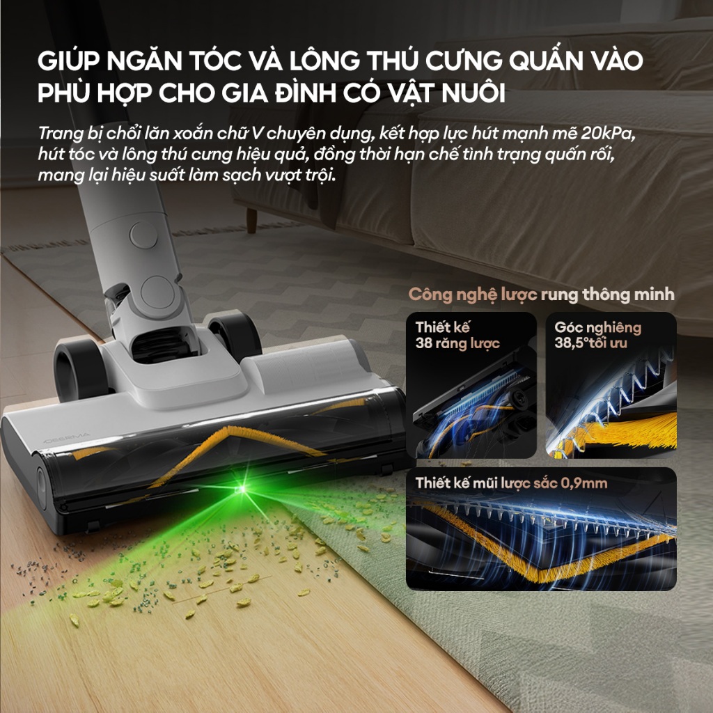 Máy hút bụi không dây Deerma T10W với lực hút mạnh 20.000pa kèm ánh sáng xanh thông minh - Bảo hành 12 tháng | BigBuy360 - bigbuy360.vn