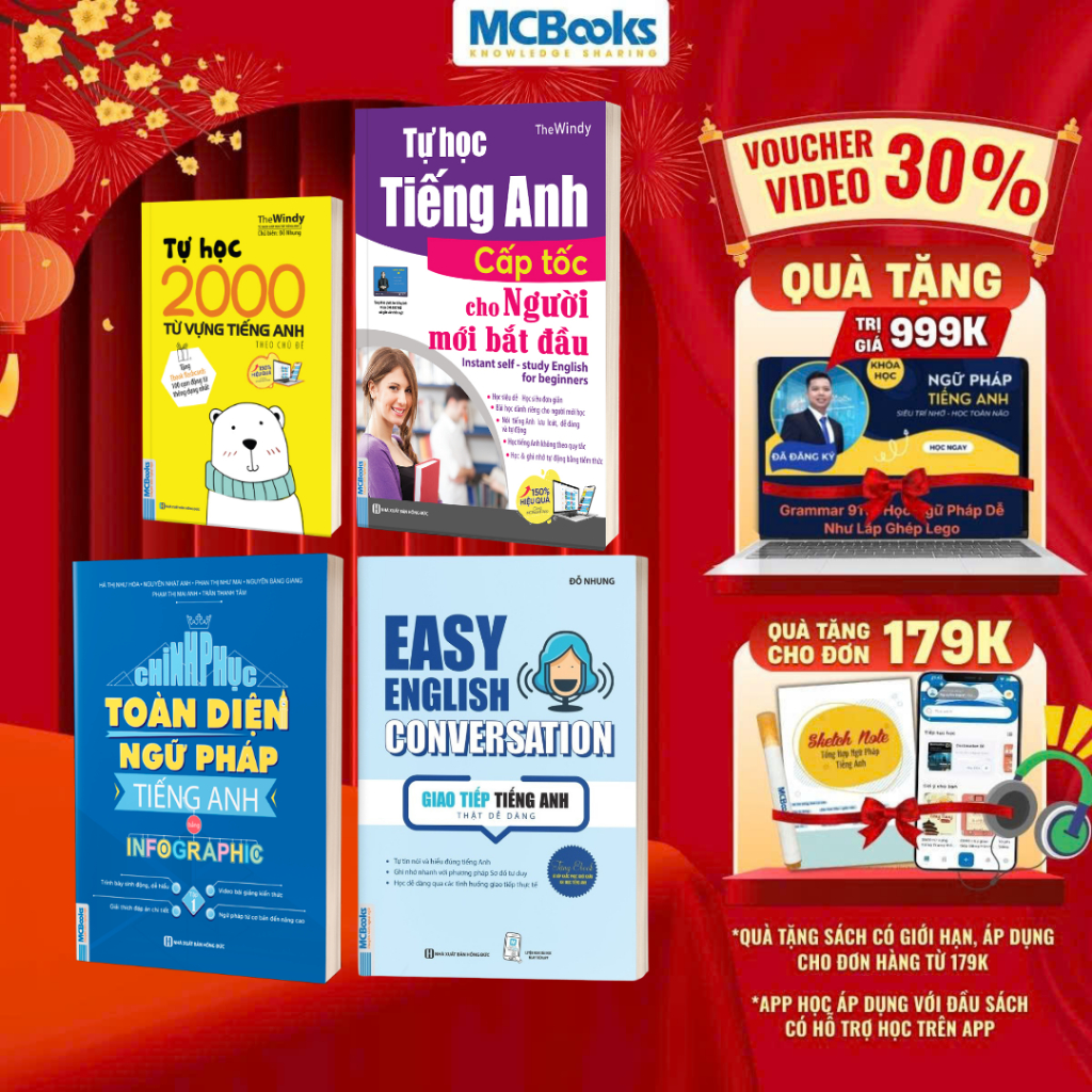 Sách -Combo Tự Học Tiếng Anh Giao Tiếp Cơ Bản Cho Người Mới Bắt Đầu - Phân loại lẻ/combo