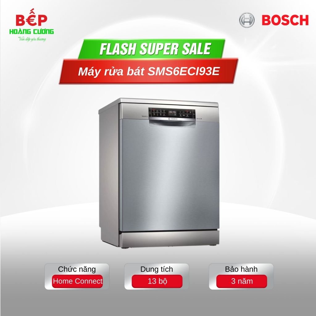Máy Rửa Bát Độc Lập Bosch SMS6ECI93E Series 6 - Nhập Khẩu Chính Hãng
