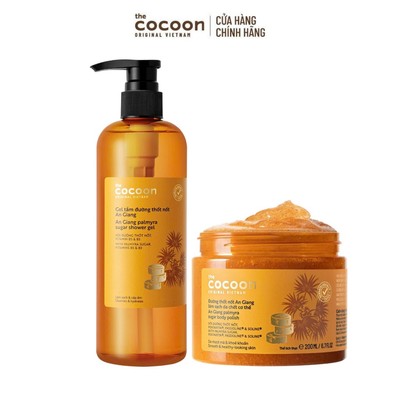 [MUA 2 GIẢM 40%] Combo 1 Gel tắm đường thốt nốt 500ml + 1 Hũ Tẩy da chết cơ thể đường thốt nốt An Giang Cocoon 200ml