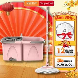  Bộ cây lau nhà thông minh xoay 360 độ BONBOX BCT706 cây lau nhà tự vắt có 2 ngăn tách nước bẩn có thể tháo rời 
