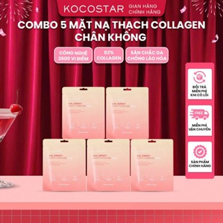  Combo 5 Mặt Nạ Thạch Collagen Kocostar Hydrogel Mask Săn Chắc Chống Lão Hóa Da 25g  miếng 