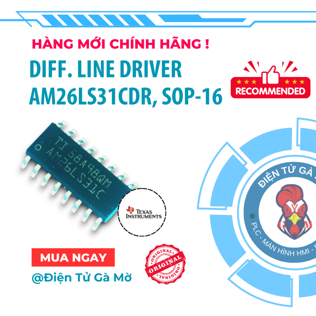 [1 CON] IC Differential Line Driver Dán, AM26LS31CDR AM26LS31 26LS31 SOP-16, Hàng Mới Chính Hãng TI 