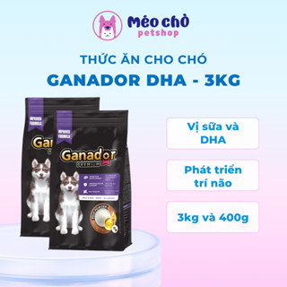  Hạt Cao Cấp Cho Chó Con sữa và DHA Ganador gói 400gr 3Kg giúp chó con phát triển toàn diện 