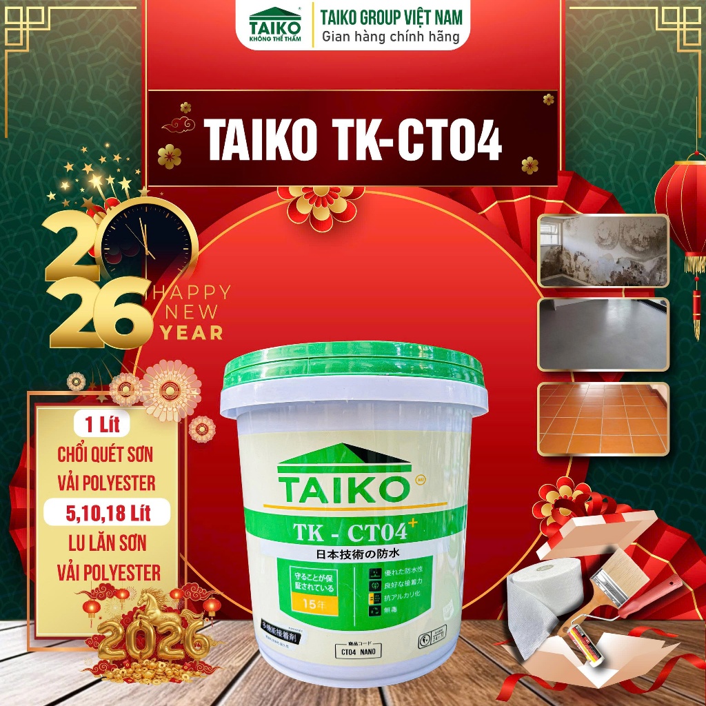 [10L - 18L] Sơn Chống Thấm Ngược Tường Nhà, Bể Cá Bể Âm, Hố Thang Máy TAIKO CT4