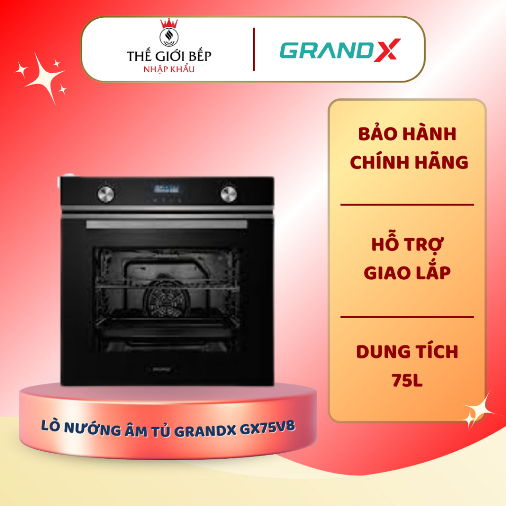 Lò nướng âm tủ GrandX GX75V8 - Chức Năng Hẹn Giờ, An Toàn
