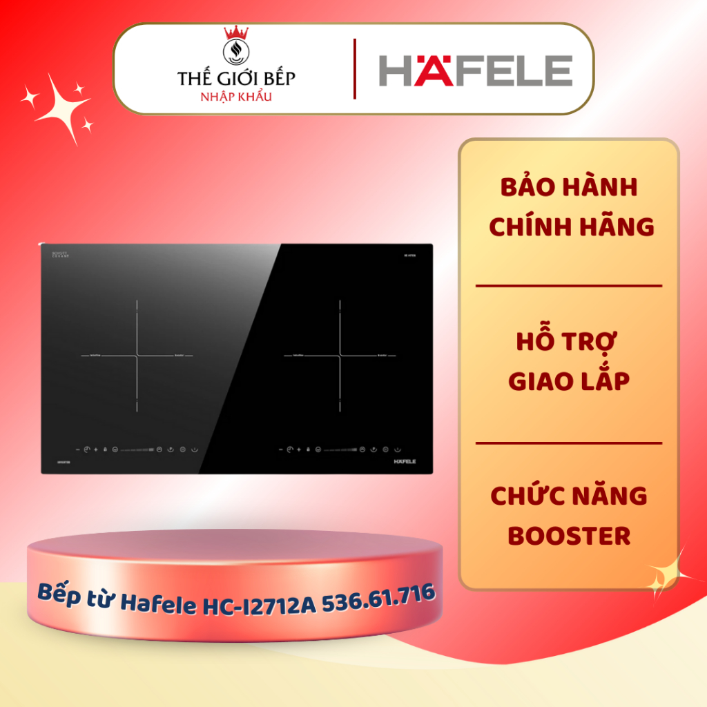 Bếp từ âm Hafele HC-I2712A 536.61.716 2 vùng nấu tiện nghi cho gia đình