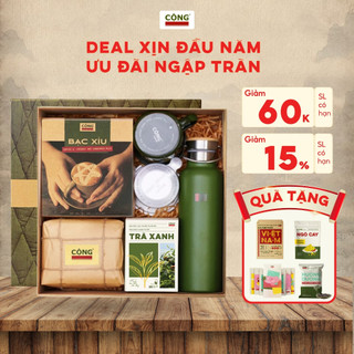  Set quà tặng 2026 Cộng Cà Phê kèm túi đựng - Bộ quà Tươi Vui 