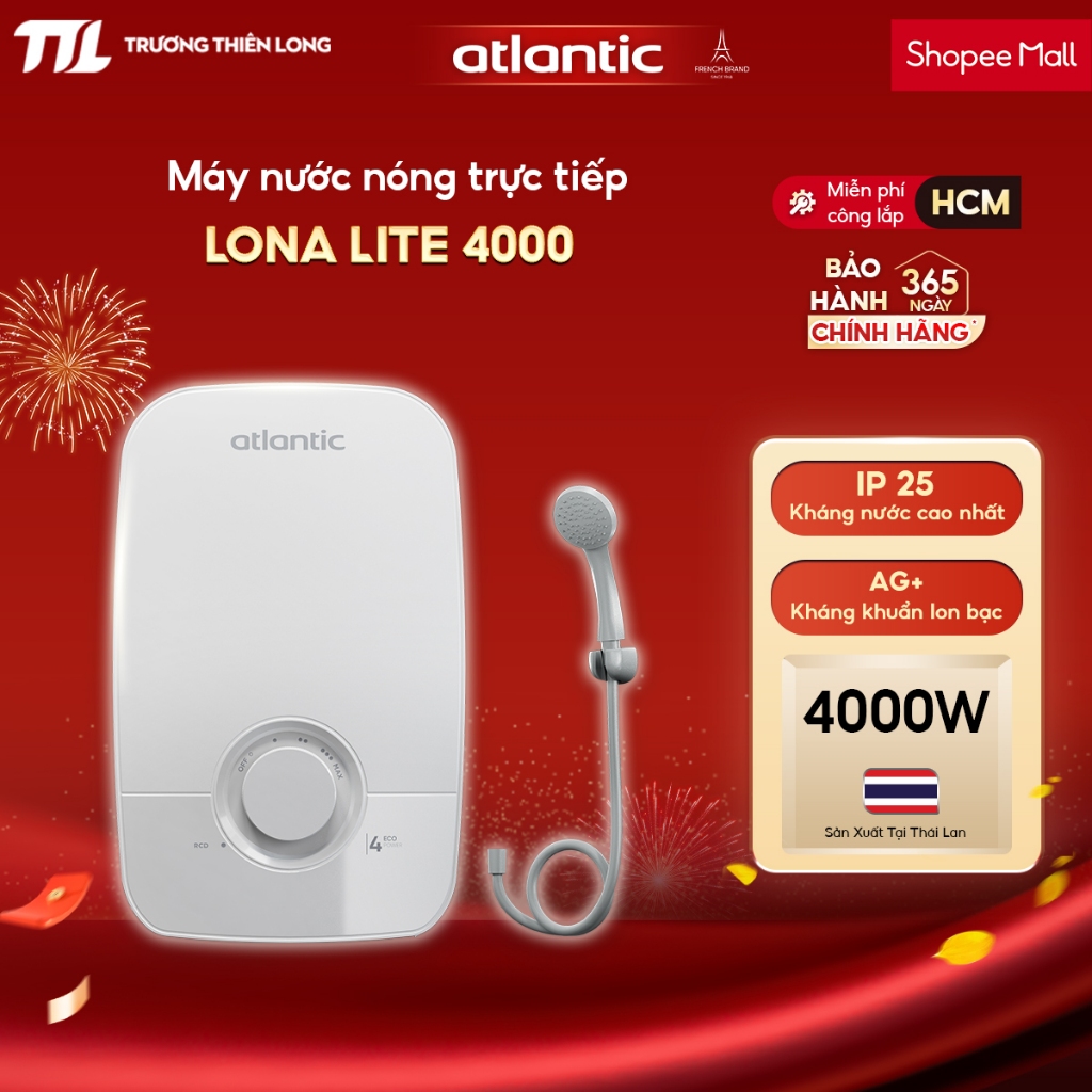 [ATLANTIC - Miễn Phí Công Lắp HCM] - Máy Nước Nóng Trực Tiếp Atlantic LONA LITE 4000 | LONA LITE 500