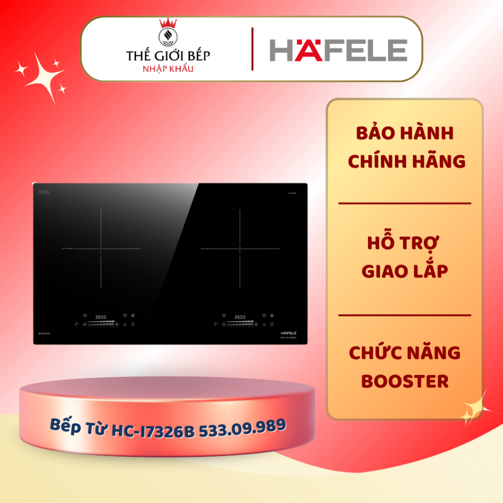 Bếp Từ Hafele HC-I7326B 533.09.989 – Hiệu Suất Cao, Thiết Kế Sang Trọng, Tiện Ích Hiện Đại