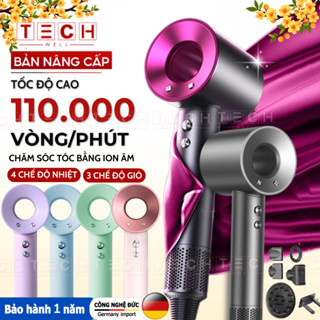  Máy Sấy Tóc Ion Âm 2 Chiều Nóng Lạnh Máy Sấy Không Cánh 3 Tốc Độ Công Suất Cao Kèm Đầu Sấy Tạo Kiểu 
