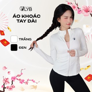  Áo Khoác Thể Thao Nữ Tay Dài LYB Áo Khoác Tập Gym Nữ Ôm Body Co Giãn Thoáng Khí Mềm Mại Khóa Kéo Tôn Dáng 