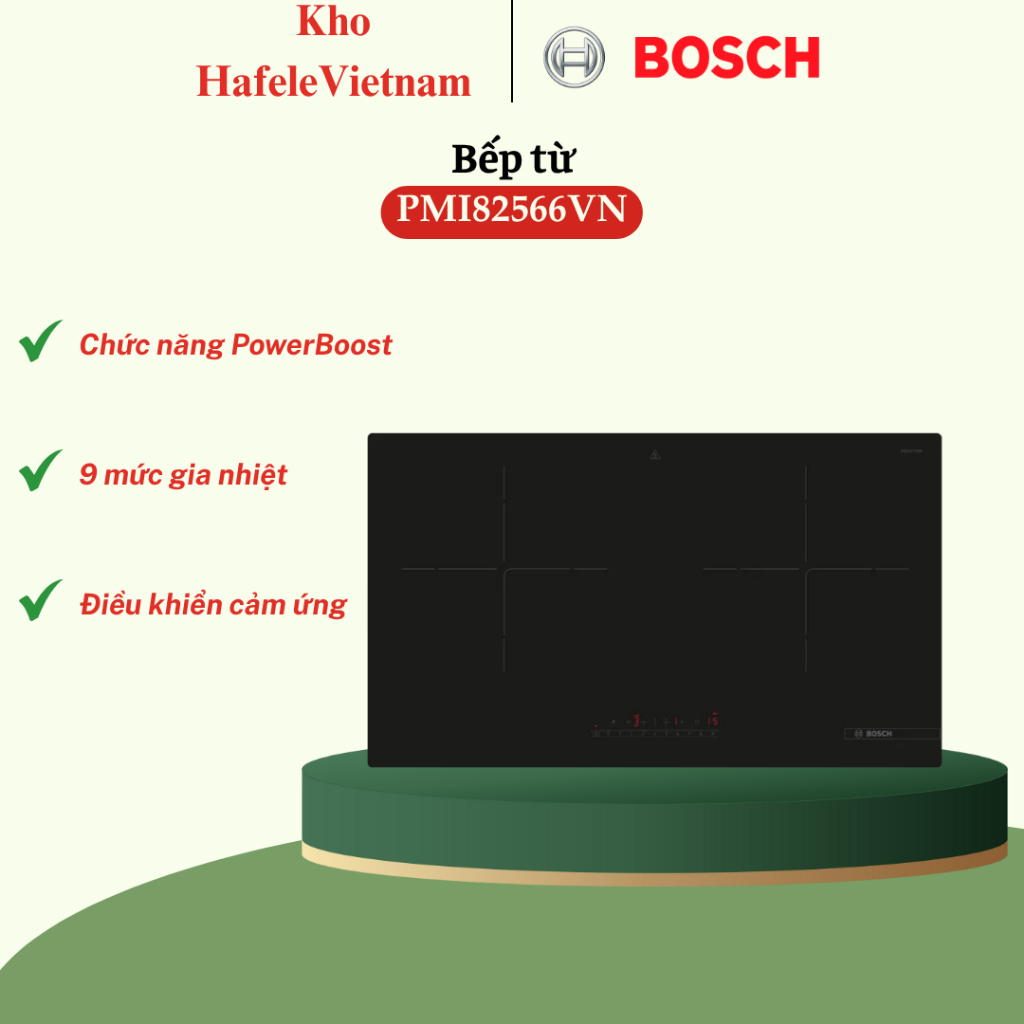 Bếp từ hai vùng nấu Bosch PMI82566VN 2800W – Thiết kế âm tủ hiện đại