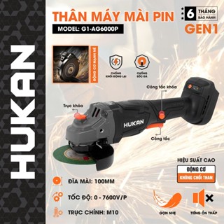 Máy Mài Cắt Pin Hukan AG 6000P Không Chổi Than Chân Pin Phổ Thông Kèm 1 Pin 15 Cell Chính Hãng Hukan 