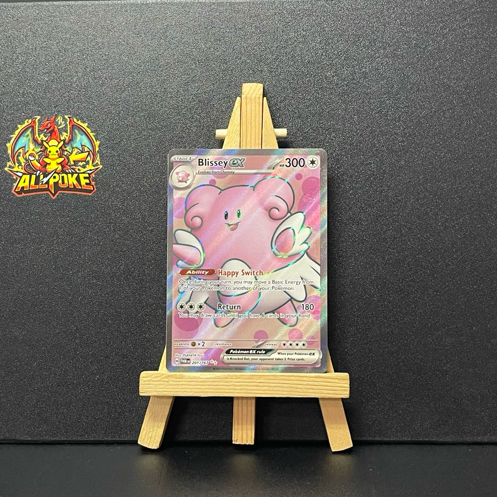 1 Lá Thẻ Bài Pokemon Chính Hãng,Blissey ex - 201/167 -M-NM