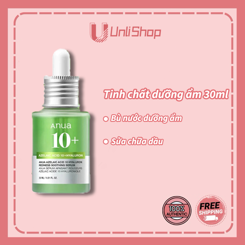 ANUA 10% Azelaic Acid & HA Serum Kiểm Soát Dầu & Giảm Mụn Thâm 30ml - Giảm Tăng Sắc Tố Sau Mụn