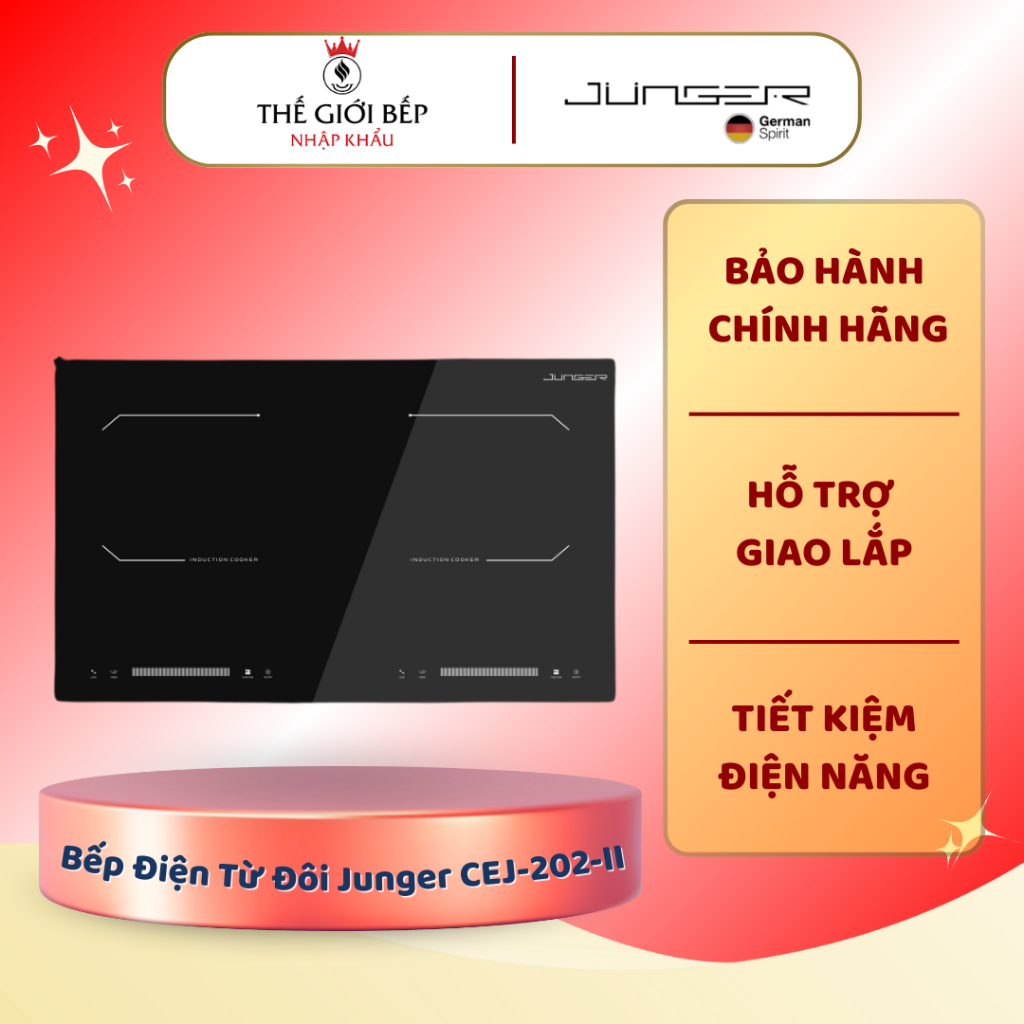 Bếp Điện Từ Đôi Junger CEJ-202-II – Thiết Kế Hiện Đại, Hiệu Suất Cao, Tiết Kiệm Năng Lượng