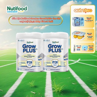   CÓ QUÀ - CHÍNH HÃNG  Combo 2 Sữa Bột Nutifood Sweden GrowPLUS+ Cao lớn vượt trội  Bạc  800g 