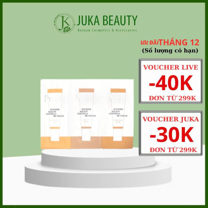 (GIAO ĐƠN TỪ 5 GÓI) Sample kem nền Purito Wonder Releaf Centella BB Cream SPF30 PA+++