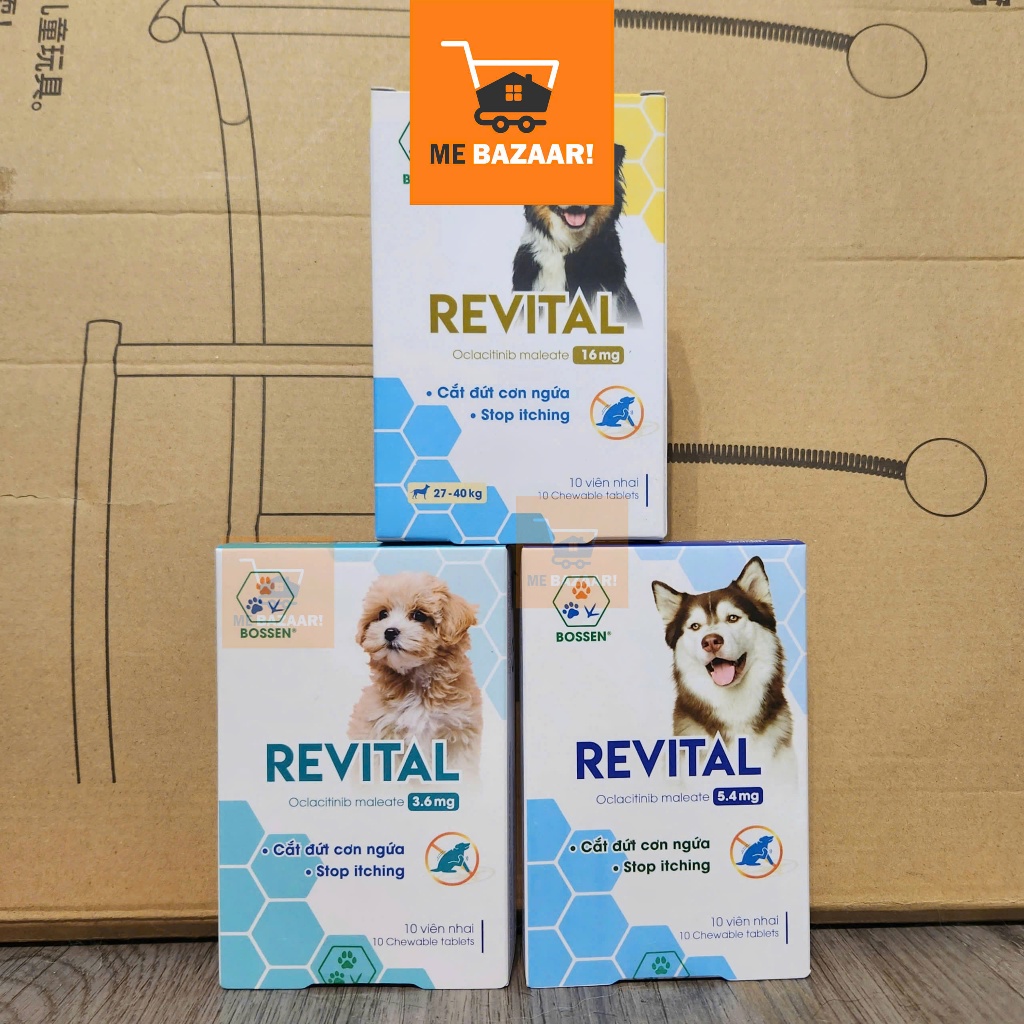 BOSSEN - Revital Hỗ Trợ Giảm Ngứa cho Chó - Hộp 10 viên
