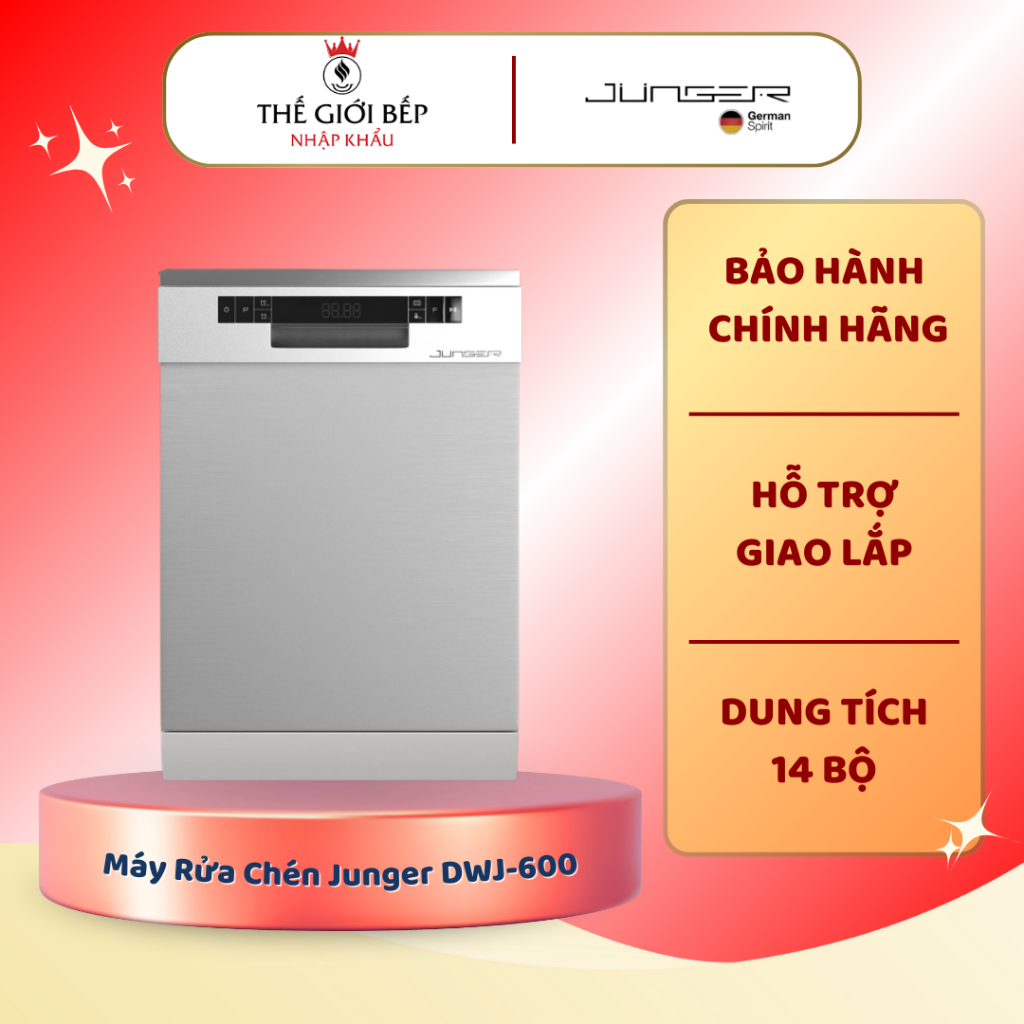 Máy Rửa Chén Junger DWJ-600 14 Bộ – An Toàn, Tiện Nghi Cho Gia Đình