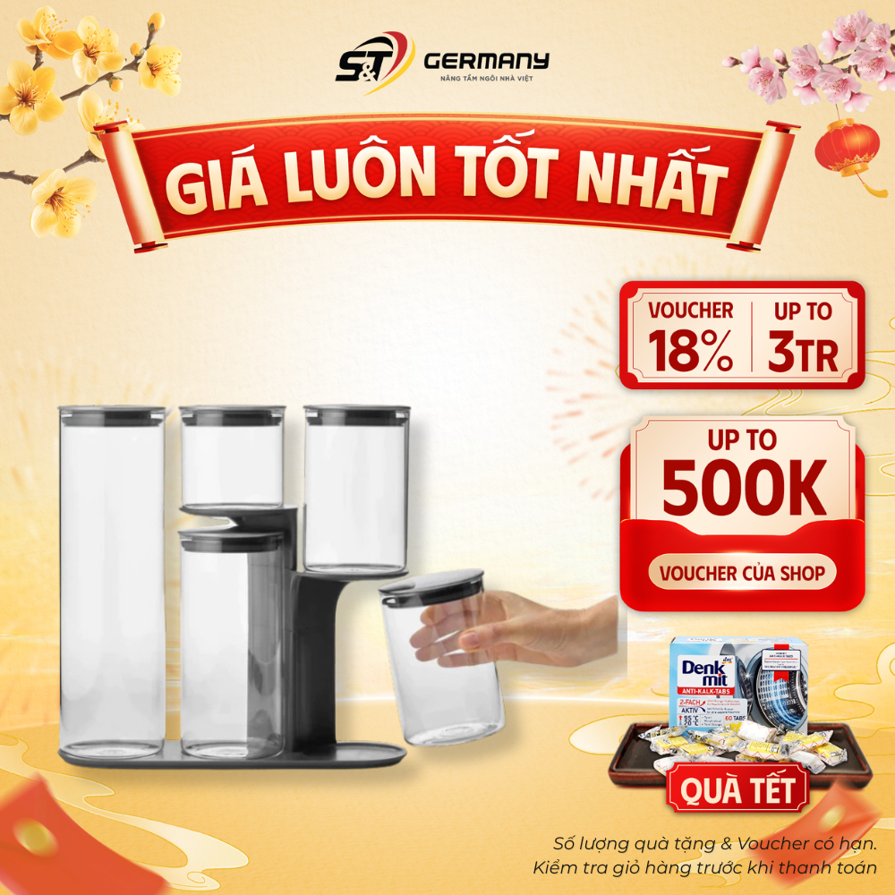 Hộp thủy tinh đựng thực phẩm khô Joseph 95035 Podium 100  GermanySnT 510017