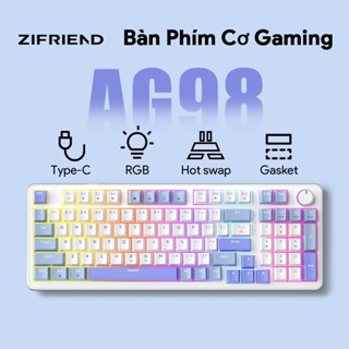 Bàn Phím Cơ Gaming ZIFRIEND AG98 98 phím Hỗ trợ hotswap Red   Blue Switch LED RGB Gasket Mount 