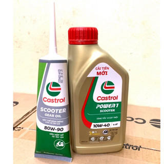 Combo nhớt và láp Castrol tổng hợp toàn phần dành cho xe tay ga