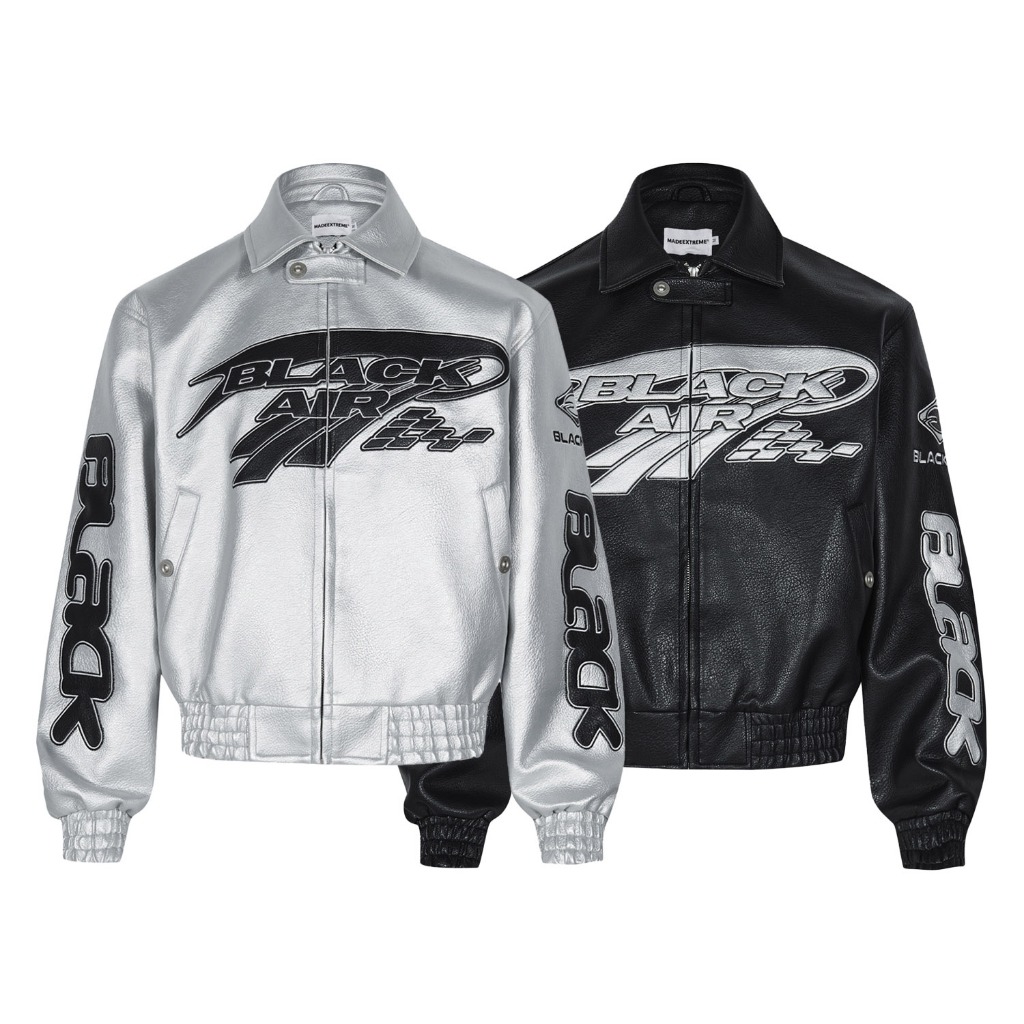 Áo khoác da BLACK AIR Racing Jacket – Streetwear unisex