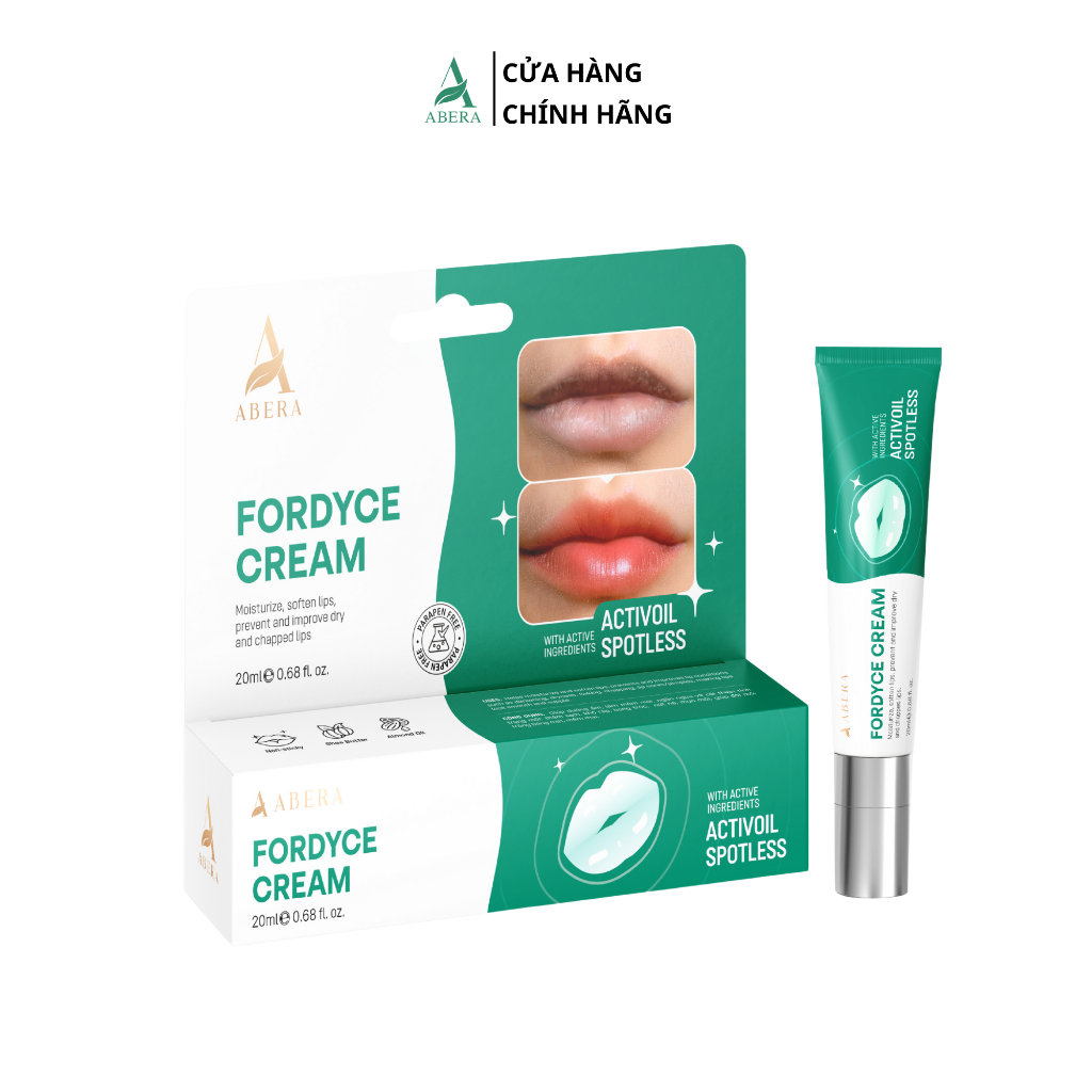 Kem Mụn Môi Abera 20ml – Hỗ Trợ Giảm Hạt Fordyce, Giảm Sần Môi, Dưỡng Ẩm, Giúp Môi Hồng Hào