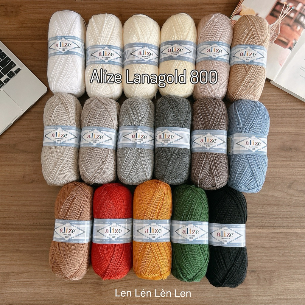 Len Alize Lanagold 800-len lông cừu nhập khẩu cao cấp-len sợi nhỏ móc đồ thu đông [Len Lẻn Lèn Len]