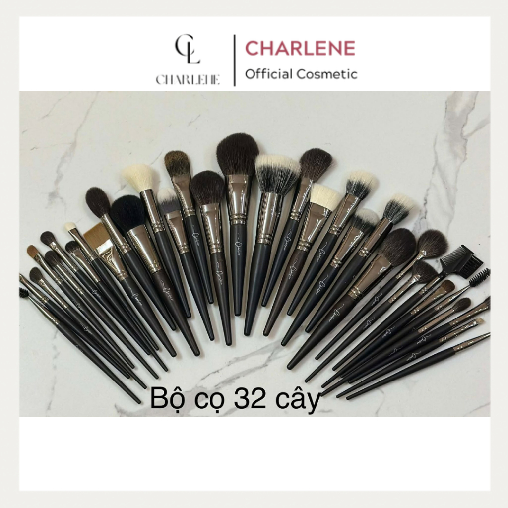 [SALE LẺ MÃ] Bộ Cọ Charlene 20, 26, 29, 32 Cây - Bộ Cọ Trang Điểm Chuyên Nghiệp Charlene Lông Mềm Mư