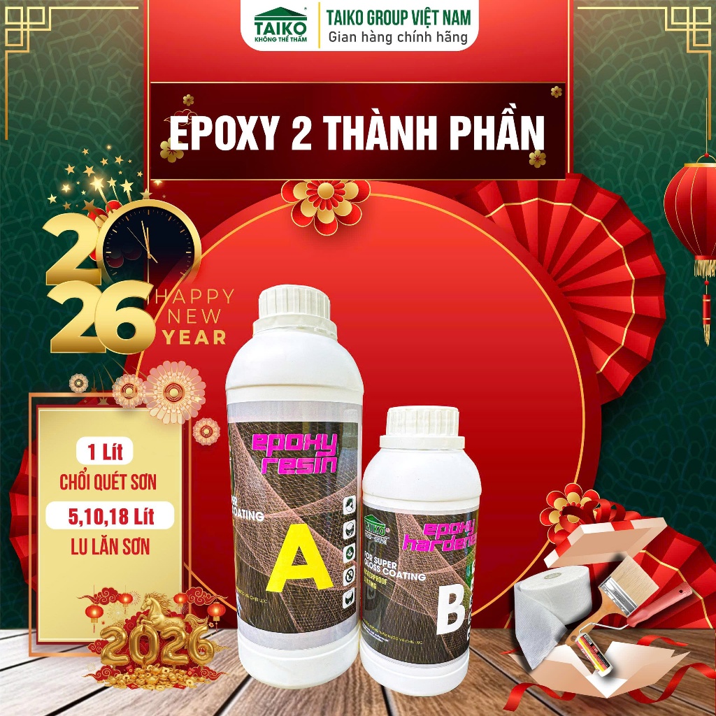 [Chính Hãng] Sơn Chống Thấm Nền Gạch TAIKO Epoxy-Chống Thấm Epoxy Trong Suốt,Chống Thấm Mặt Sàn Nhà 
