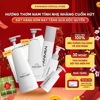    Combo Toàn Diện  Combo Dầu gội sạch gầu mượt tóc Sữa tắm muối biển chết Bọt vệ sinh nam Sữa rửa mặt và toner Fanmen 