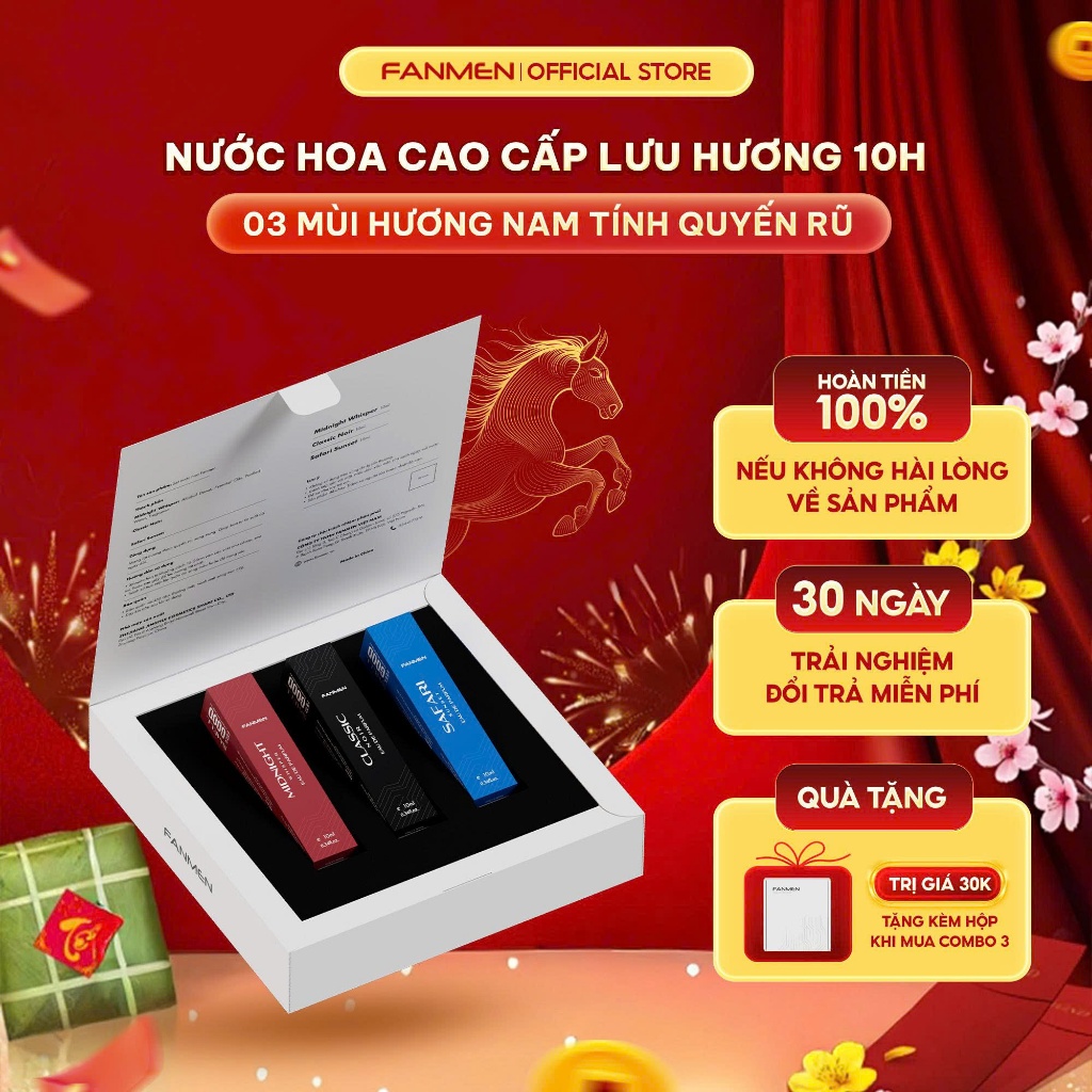 [10ml] Nước hoa nam Fanmen hương thơm nam tính quyến rũ lưu hương dài lâu Bộ sưu tập nước hoa Fanmen