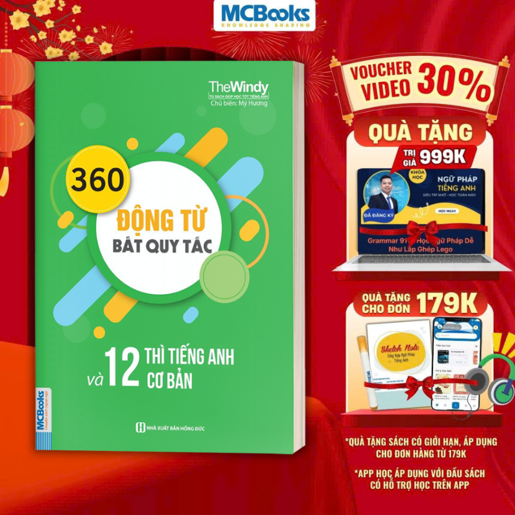 Sách - 360 Động Từ Bất Quy Tắc Và 12 Thì Cơ Bản Trong Tiếng Anh Bản Khổ Nhỏ Cho Người Học Cơ Bản